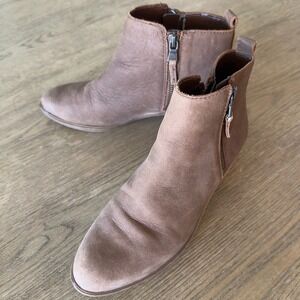Lauren Ralph Lauren Shira Ankle Boots in Dark Snuff-Soft Nubuck Leather-Size 6.5